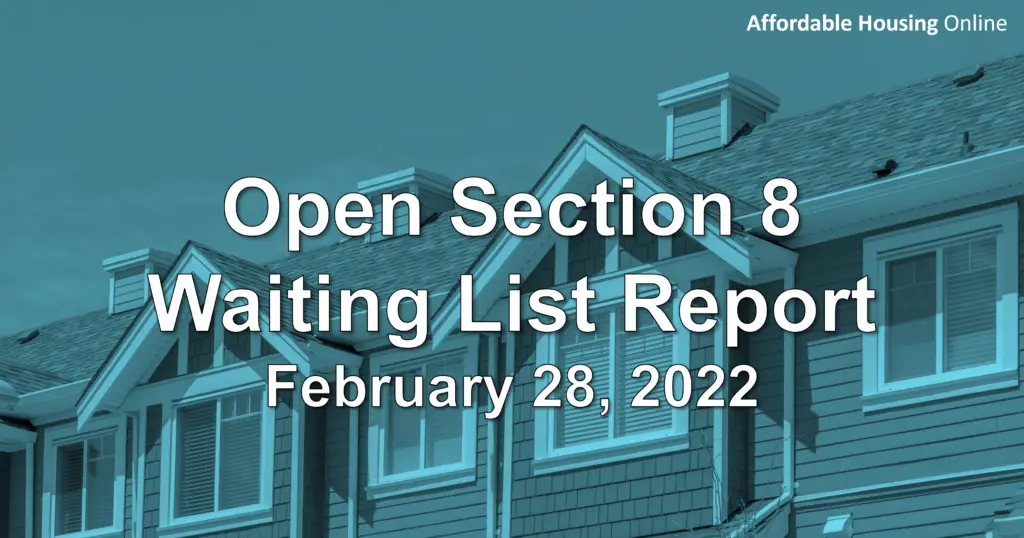 Open Section 8 Waiting List Report Banner image for February 28, 2022