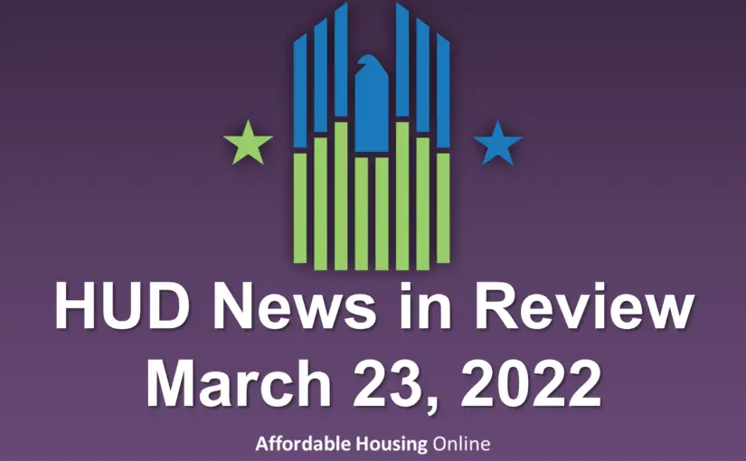 HUD News in Review banner image for March 23, 2022