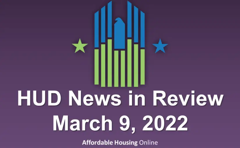 HUD News in Review banner image for March 9, 2022