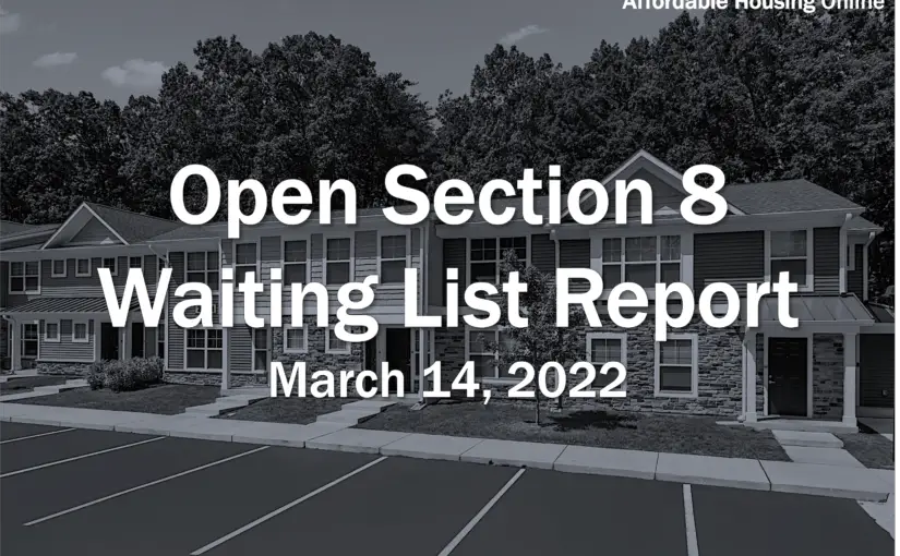 Open Section 8 Waiting List Report: March 14, 2022