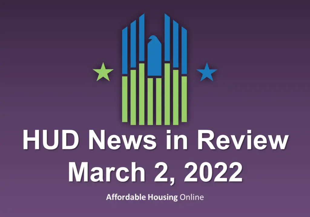 HUD News in Review banner image for February 23, 2022