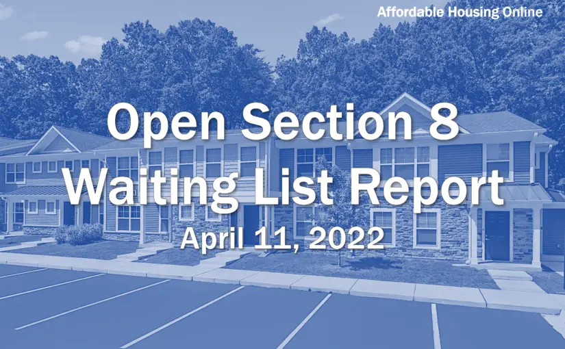 Open Section 8 Waiting List Report Banner image for April 11, 2022
