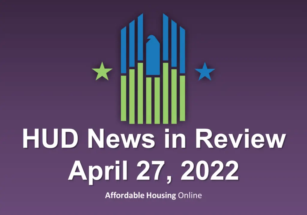 HUD News in Review banner image for April 27, 2022