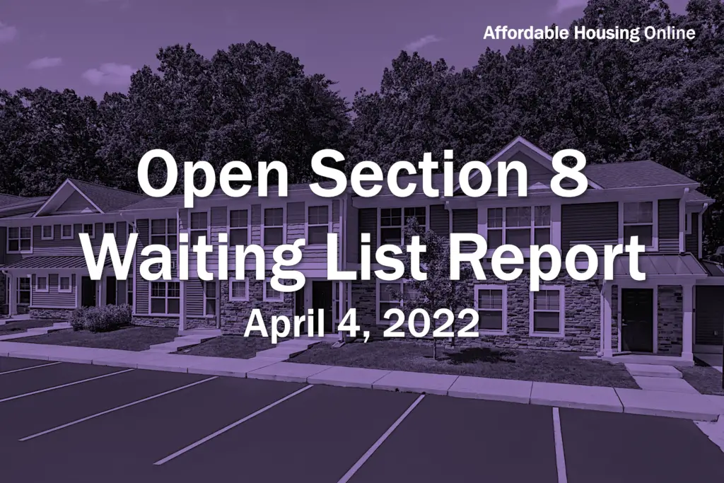 Open Section 8 Waiting List Report Banner image for April 4, 2022