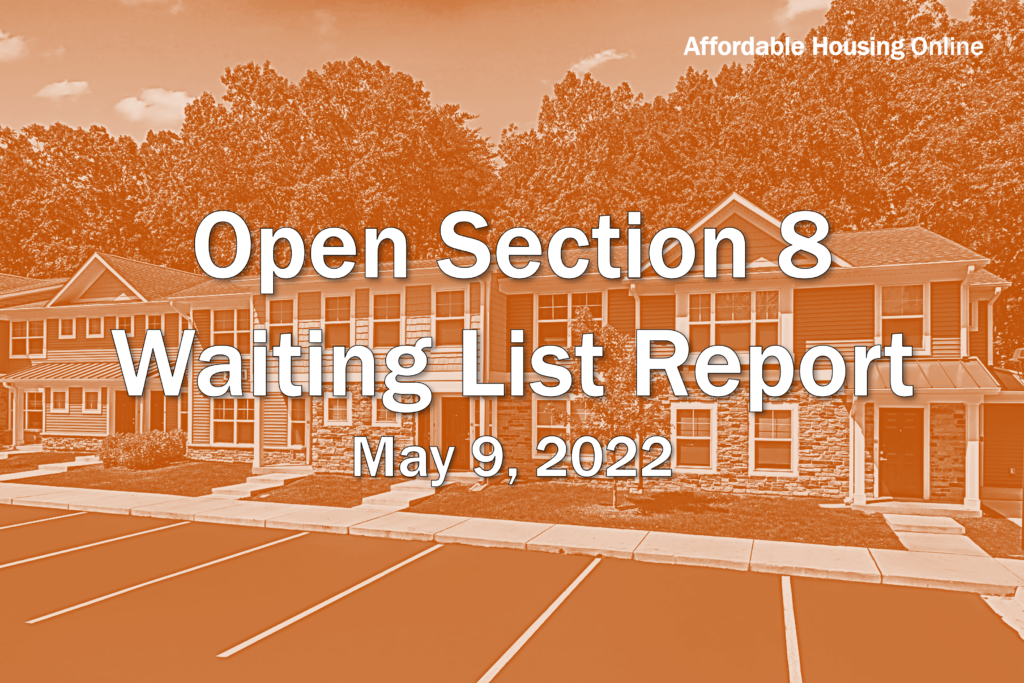 Open Section 8 Waiting List Report Banner image for May 9, 2022