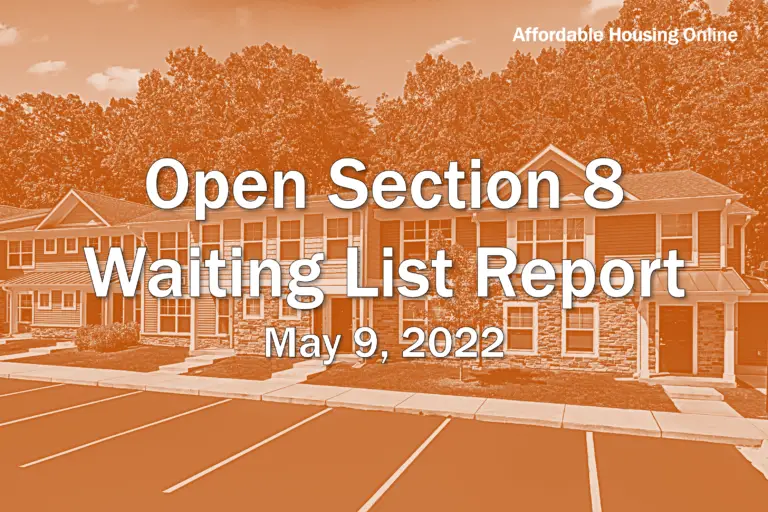 Open Section 8 Waiting List Report May 9, 2022 Affordable Housing