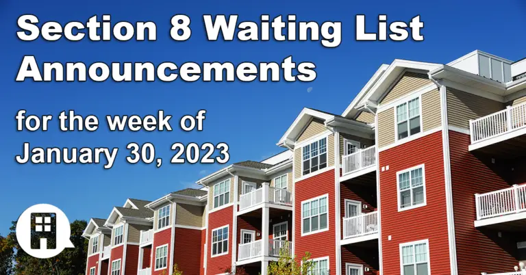 Section 8 Waiting List Announcements: Jan. 30, 2023 | AHO News