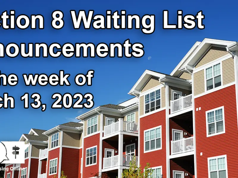 Section 8 Waiting List Announcements Banner image for the week of March 13, 2023 - Affordable Housing Online