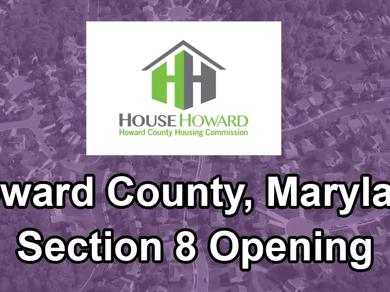 Howard County, Maryland Section 8 Opening Banner Image