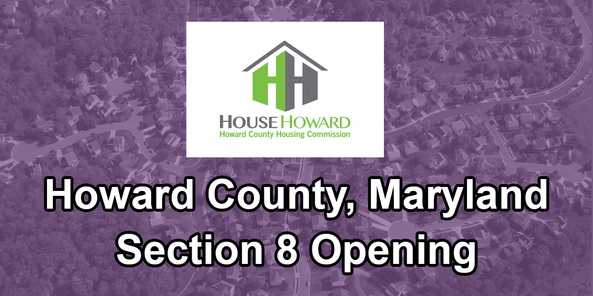 Howard County, Maryland Section 8 Opening Banner Image