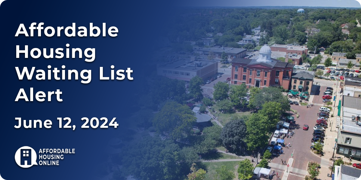 Affordable Housing Waiting List Alert June 12, 2024