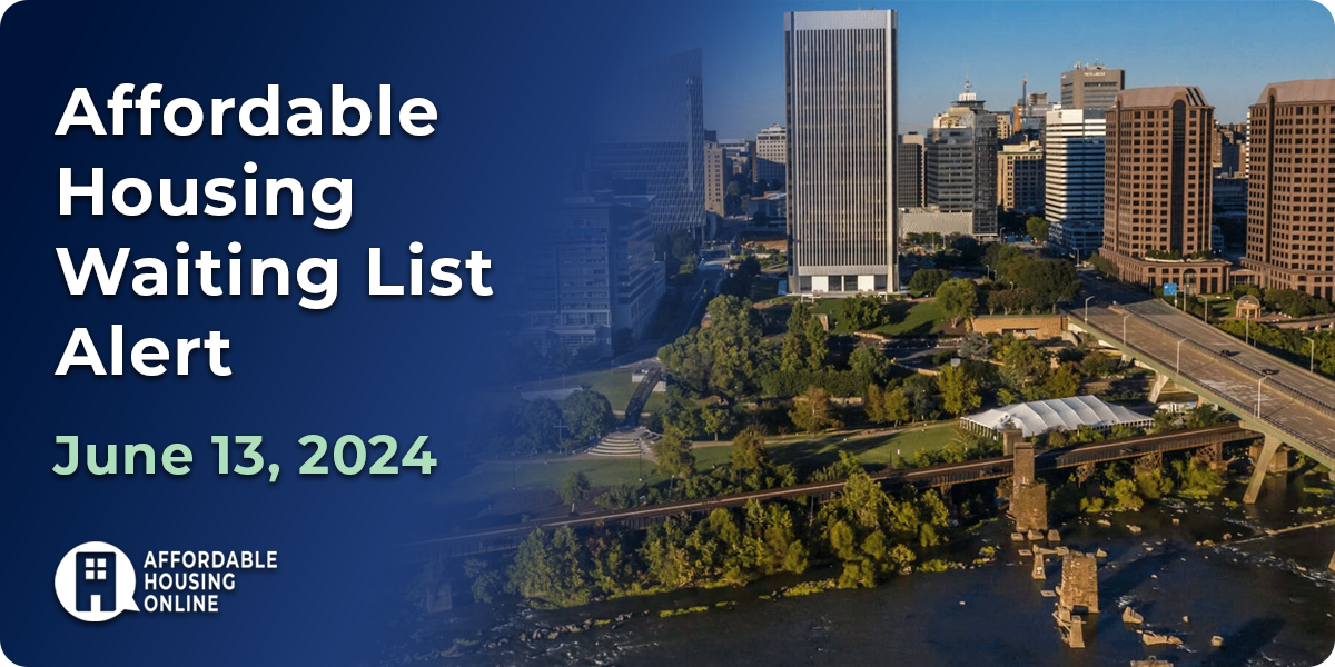 Affordable Housing Waiting List Alert: June 13, 2024