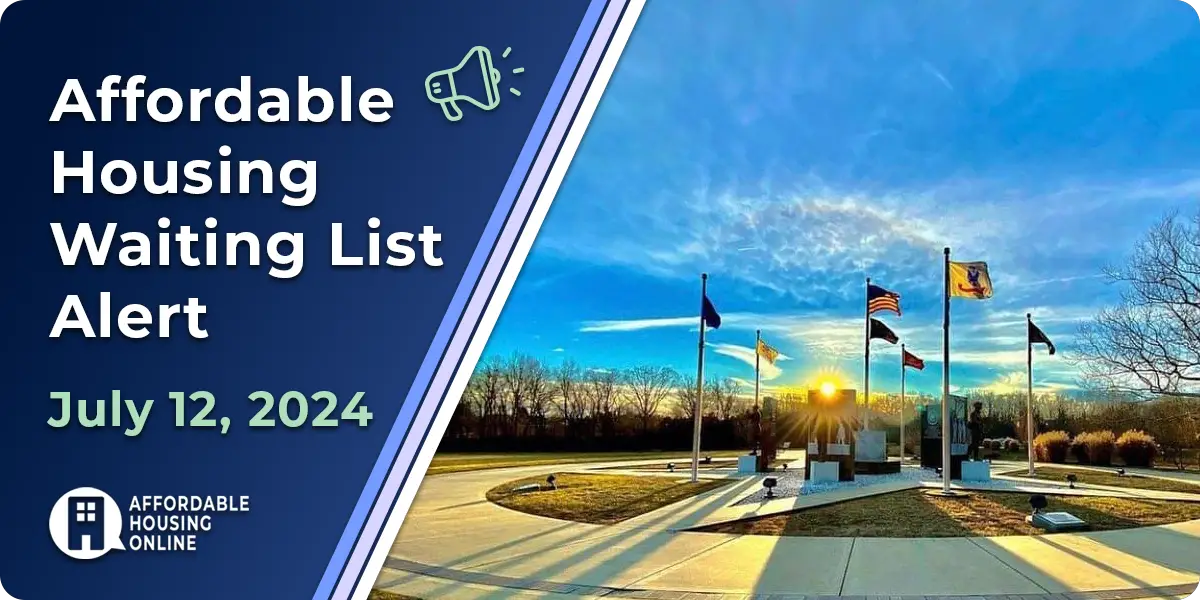 Affordable Housing Waiting List Alert: July 12, 2024 Banner Image. A photo of Elizabethtown, KY is shown to the right of the title.