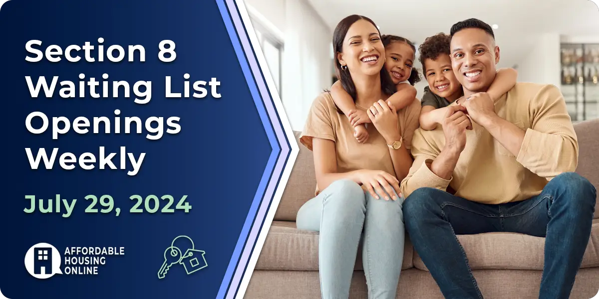 Section 8 Waiting List Openings Weekly: July 29, 2024